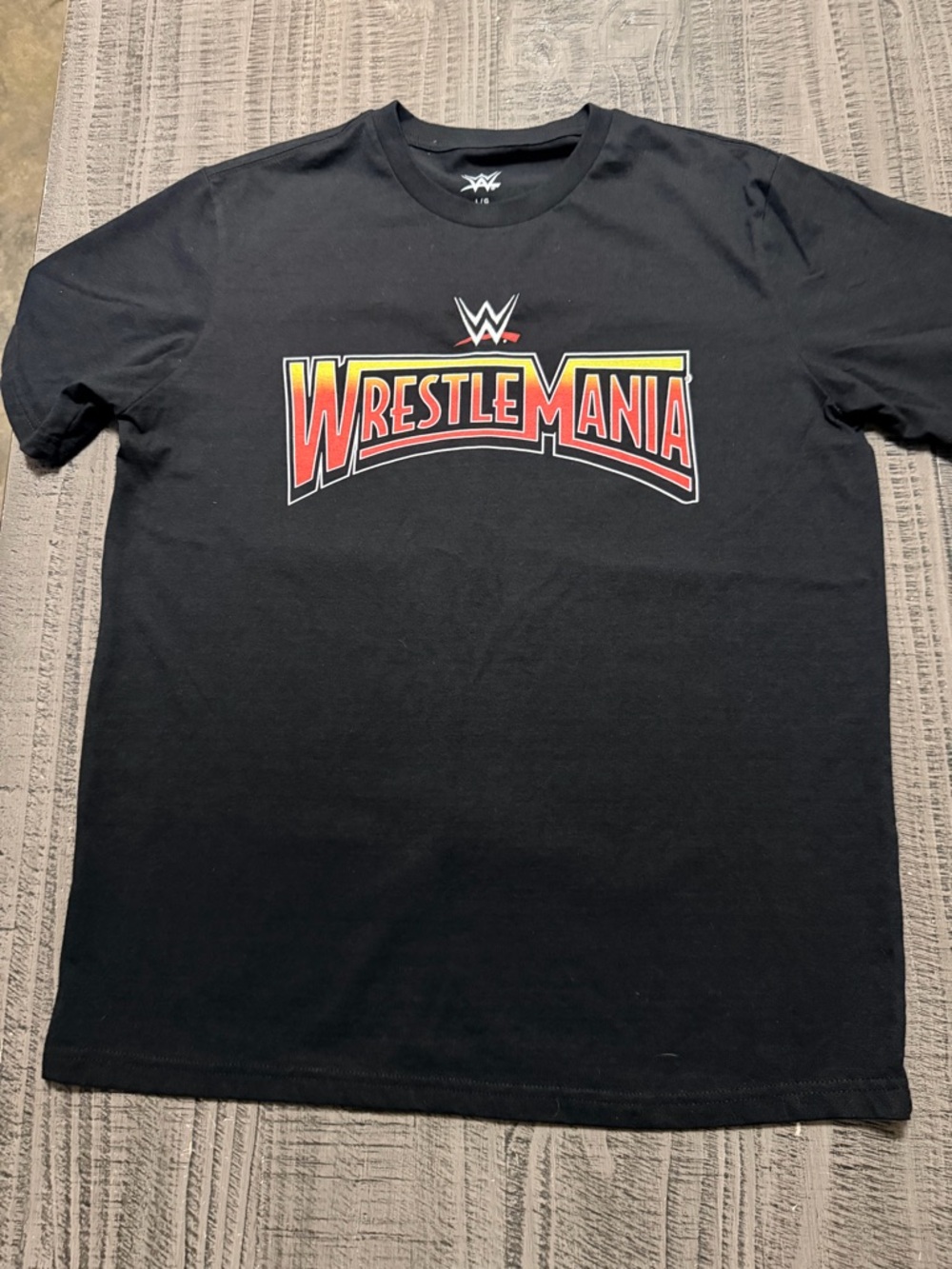 WWE Black WrestleMania Logo Short Sleeve Tee